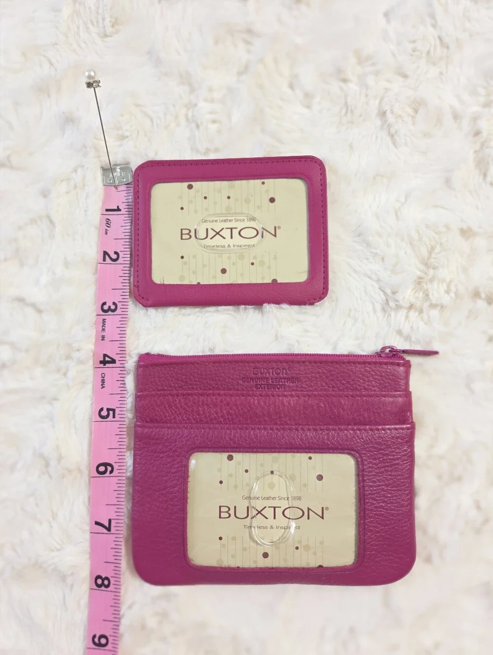 Buxton - 2 Pc. Genuine Leather Coin & Card ID Change Purse Mini Wallet